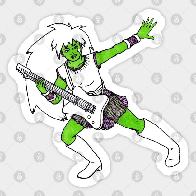 Dungeons and Dragons Rock 'n Roll Bard Sticker by MarinaIllustration